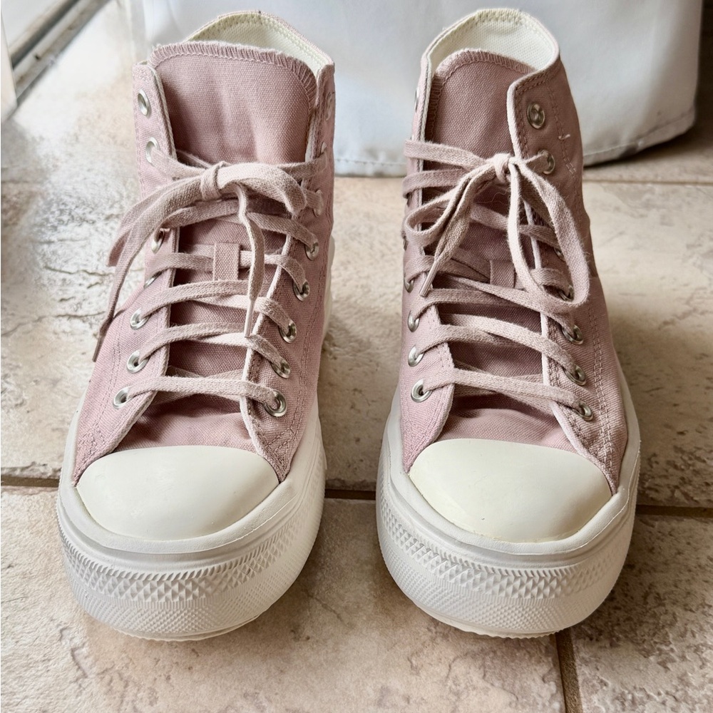Blush Converse Canvas High-Top Sneakers